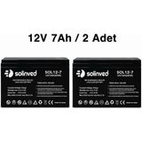 SOLİNVED 12V 7Ah Kuru Tip Akü (2 Adet)