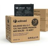 Solinved 7AH 12V Ups ve Alarm Aküsü Premium 10 Adet - 0 RH (+) Siyah