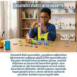 Solira Store - 123 Parça 7,5 cm Manyetik Yapı Blokları Seti – Arabalı, Güçlü Mıknatıslı, Stem Eğitici Renkli Oyuncak - Çok Renkli