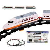 Solira Store - 40 Parça Pilli Işıklı Hızlı Tren Oyun Seti 308 cm Şalterli ve Kavisli Raylı Ağaç İşaretli Tren Seti