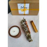 Solman Ud Ağacı Kokulu Soya Mum Palo Santo Ağaç Tütsü Adaçayı Lavanta Üzerlik Tütsüsü Hediyelik Set
