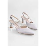 Solmaz Defs Gümüş Saten Stiletto - Açık Gümüş