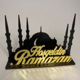 Solmaz Hoşgeldin Ramazan Yazılı Ahşap Peçetelik