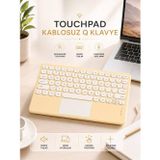 Solmazlar Online Android ve İOS Uyumlu Bluetooth Klavye Touchpad Slim Kablosuz Wifi Q Klavye - SL0005-0CBP35