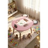 Solmazlar Online Happy Face Çocuk Masası Pembe - Ahşap - Beyaz - Belirtilmemiş