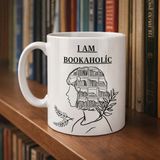 Solmazlar Online I Am Bookaholic Yazılı Kitap Temalı Kupa Model 213 Baskılı Seramik Kahve Kupası - Belirtilmemiş - 001 - Beyaz