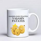 Solmazlar Online Kahrolsun Pilates Yaşasın Patates Komik Tasarım Kupa Model 229 Eğlenceli Baskılı Seramik Kahve Kupası - Belirtilmemiş - 001 - Beyaz