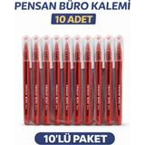 Solmazlar Online Pensan Büro 2270 Kırmızı Tükenmez Kalem 1.0 mm Medium Yerli Üretim 10 Adet - Renkli - Belirtilmemiş