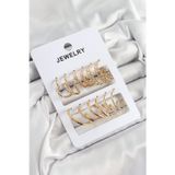 Solmazlar Online Pirinç Karışık Halka Model Gold Renk 6 Çift Kadın Küpe Set 5886 - SL0005-0CCAF3