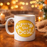 Solmazlar Online You're The Best Yazılı Porselen Kupa Model 123 – Motive Edici Tasarım, Özel Hediye Fikri, Kahve & Çay Kupası - Belirtilmemiş - 001 - Beyaz