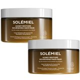 Solémiel 2'li Batana ve Castor Yağı Saç Bakım Maskesi Seti (2x250 ml) - Bal Özü, Kolajen ve E Vitamini İçeren Dökülme Karşıtı, Onarıcı ve Parlaklık Veren Yoğun Bakım