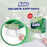 Solo 1 Rulo Asılabilir Kağıt Havlu 10 Adet Paket Yüksek Emicilik ile Mutfak ve Temizlik İçin - Ahşap