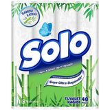 Solo Bambu Tuvalet Kağıdı - 40 Rulo, 2 Kat, Cilde Dostu, Yüksek Emicilik ve Dayanıklılık Özellikleriyle - Beyaz