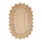 SOLO CA-109 NATURAL XW Yuvarlak veya Oval El Dokuma Naturel Jüt Hasır Halı, Naturel, 170 x 240