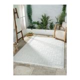 Solo EF002A Beyaz İskandinav Tarzı Modern Desen Halı, Beyaz, 80 x 350