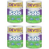Solo Kağıt Havlu Dev Rulo 4 Adet 2 Katlı Yüksek Emicilik Mutfak ve Temizlik Kullanımı