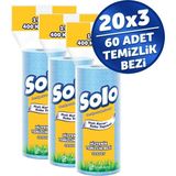 Solo Mavi Mikrofiber Temizlik Bezi Seti 3'lü Yüksek Emicilik Dayanıklı Ev ve Ofis Kullanımı