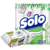 Solo Yüzey Temizleme Mendili Doğal Güç Beyaz Sabun + Solo Bambu Katkılı Kağıt Havlu 16'lı - Ahşap