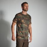 Solognac Erkek Kısa Kollu Kamuflaj Tişört - Yeşil - Woodland 100 - 2XL - Haki