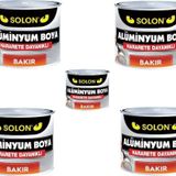 solon Isıya Dayanıklı 5 Adet Alüminyum Yaldız Boya Bakır 1000 Ml. 5 li Paket