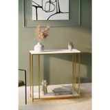 Solto Home Af18-23 Midas Beyaz Raf Altın Metal Dresuar - Konsol - Stant - Sehpa