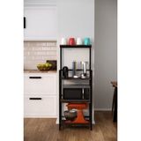 Solto Home MA10-12 Çok Amaçlı Organizer Dolap | Mikrodalga Airfryer Rafı, Düzenleyici Kahve Köşesi - Ceviz