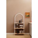 Solto Home MA41-44 Bohem Çevir Kur Modüler 3 Raflı Kahve Köşesi | Aletsiz Kolay Kurulum - Meşe - Beyaz
