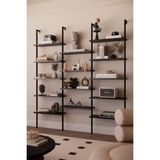 Solto Home OB14-11 Duvara Monte 14 Raflı Kitaplık - Reyon Rafı | Modern Dekoratif Duvar Rafı | Ofis – Mağaza - Salon Kullanımı - Siyah