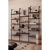 Solto Home OB14-12 Duvara Monte 14 Raflı Kitaplık - Reyon Rafı | Modern Dekoratif Duvar Rafı | Ofis – Mağaza - Salon Kullanımı - Ceviz