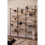 Solto Home OB14-14 Duvara Monte 14 Raflı Kitaplık - Reyon Rafı | Modern Dekoratif Duvar Rafı | Ofis – Mağaza - Salon Kullanımı - Meşe