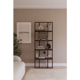 Solto Home OB16-12 Siyah Modern Metal Kitaplık – Ofis, Salon ve Mağaza İçin Reyon Raf