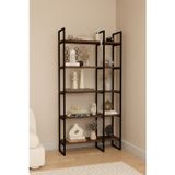 Solto Home Ob5-12 Dekoratif Metal Kitaplık | 180 Cm Çok Amaçlı Raf Stant | Modern Mobilya Kitaplık
