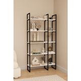 Solto Home Ob5-13 Dekoratif Metal Kitaplık | 180 Cm Çok Amaçlı Raf Stant | Modern Mobilya Kitaplık