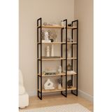 Solto Home Ob5-14 Dekoratif Metal Kitaplık | 180 Cm Çok Amaçlı Raf Stant | Modern Mobilya Kitaplık