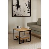 Solto Home SC25-14 -Metal- Raf Tasarım Orta Sehpa | Modern Oturma Odası - Meşe-Siyah