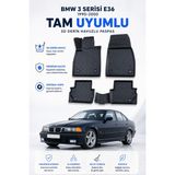 Solveks Bmw 3 Serisi E36 1993 Model Uyumlu 5d Araca Özel Oto Paspas Premium Serisi - Siyah