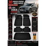 Solveks Fiat Egea Cross 2021 ve Üzeri Model Uyumlu 3D Araca Özel Havuzlu Paspas+Bagaj Havuzu Birebir Uyum-Hediyeli - Siyah