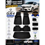 Solveks Renault Clio 4 2018 Model Uyumlu 3D Araca Özel Havuzlu Paspas+Bagaj Havuzu Birebir Uyum-Hediyeli - Siyah