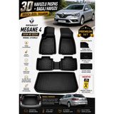 Solveks Renault Megane 4 Sol Kulak 2020 Model Uyumlu 3D Araca Özel Havuzlu Paspas+Bagaj Havuzu Birebir Uyum-Hediyeli - Siyah