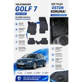 Solveks Volkswagen Golf 7 2012-2020 Oto Paspas 5d Derin Havuzlu Araca Tam Uyumlu Premium Seri - Siyah