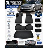 Solveks Volkswagen Jetta 2011 Model Uyumlu 3D Araca Özel Havuzlu Paspas+Bagaj Havuzu Birebir Uyum-Hediyeli - Siyah