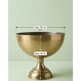 Solvo Eskitme Metal Şekerlik Ayaklı Vazo 18 cm Boy 20 cm Çap Klasik Tasarım Oval Şekil Dekoratif Kullanım