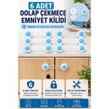 Solvéra Bebek ve Çocuklar Için Yapışkanlı Dolap Emniyet Kilidi, Beyaz Koruyucu ve Kilit
