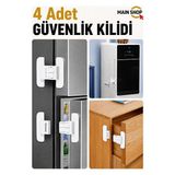 Solvéra Buzdolabı Kapısı Kilidi, Çocuk Güvenliği ve Kapı Sabitleyici Koruyucu ve Kilit 4 Adet