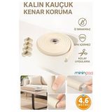 Solvéra Esnek Kauçuk Köşe Koruyucu, Darbe ve Çarpma Önleyici 4,6 Metre Koruyucu ve Kilit 4 Adet