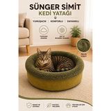 Solvéra Gold Haki Sünger Simit Yatak - Konfor ve Dayanıklılık Kedi ve Köpek Yatağı - Seçenek 1 - Siyah