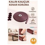 Solvéra Köşe ve Kenar Koruma Seti - 4,6 Metre Yumuşak Darbe Önleyici Bant Koruyucu ve Kilit 4 Adet