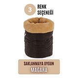 Solvéra Modern Mağara Yatak, Sakinleşme ve Konfor Iç Kedi ve Köpek Yatağı - Seçenek 1 - Siyah