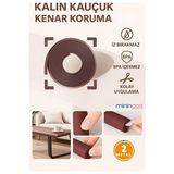 Solvéra Mürdüm Renk 2m Kenar Koruyucu ve Esnek Köşe Kauçuk Seti Koruyucu ve Kilit