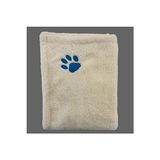 Solvéra Peluş Mavi Patili Battaniye - Ekru Beyaz ve Yumuşak Wellsoft Kumaş Kedi ve Köpek Yatağı - Seçenek 1 - Siyah